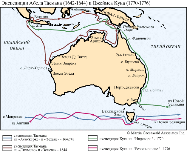 Экспедиция Эбела Тасмана и Джеймса Кука